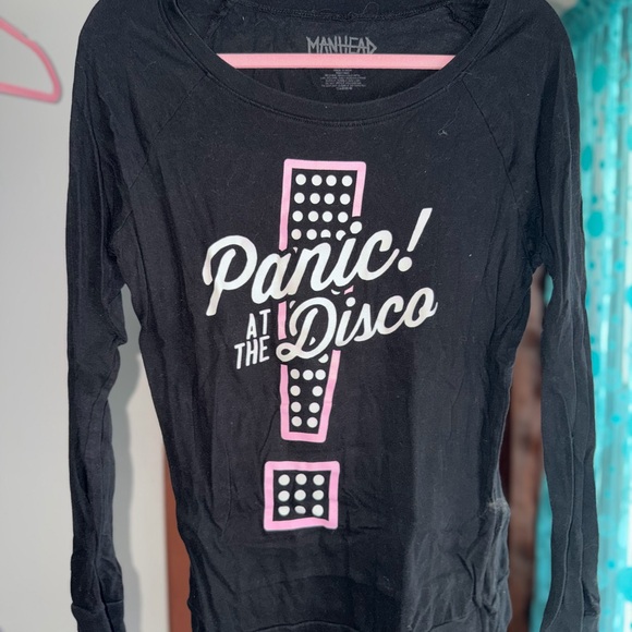 Manhead Tops - Panic! At The Disco Black Graphic Tee
